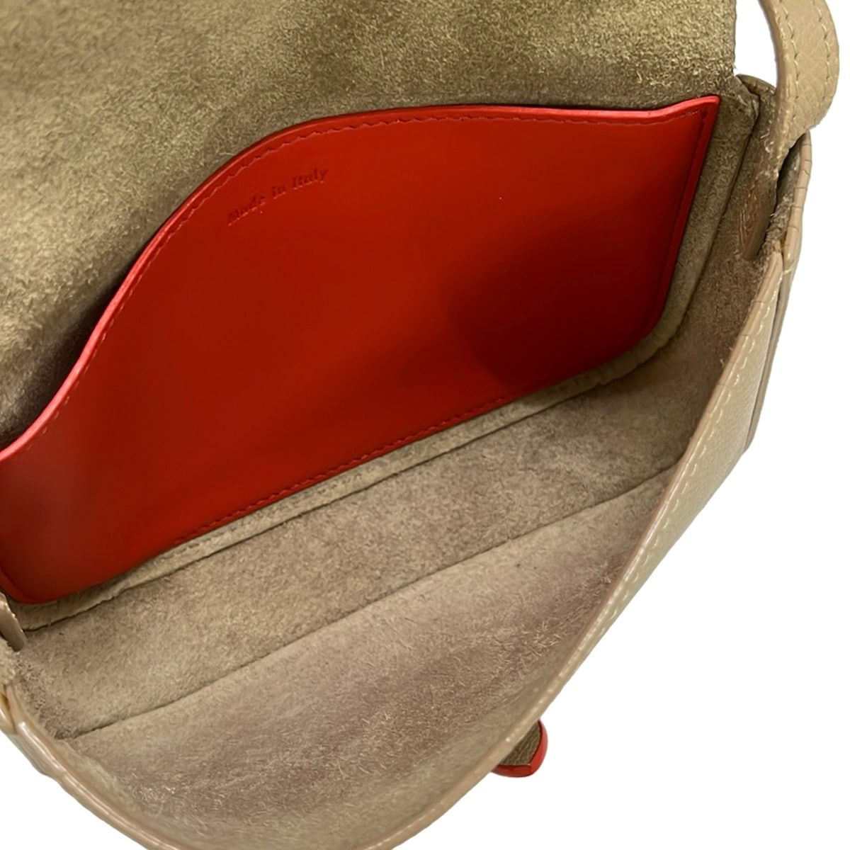Celine Shoulder Bag Strap Clutch Beige Red Crossbody Leather — view 7