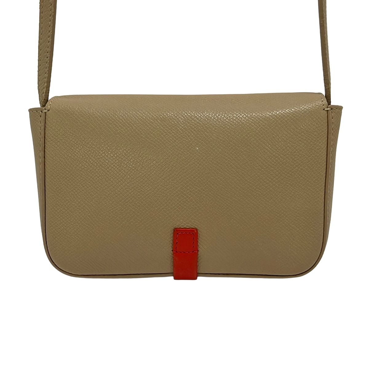 Celine Shoulder Bag Strap Clutch Beige Red Crossbody Leather — view 3