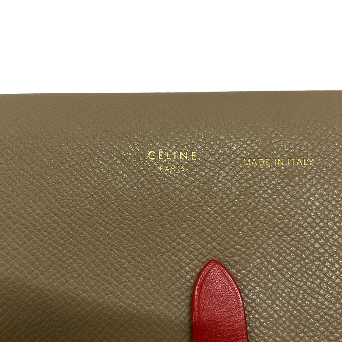 Celine Shoulder Bag Strap Clutch Beige Red Crossbody Leather — view 8
