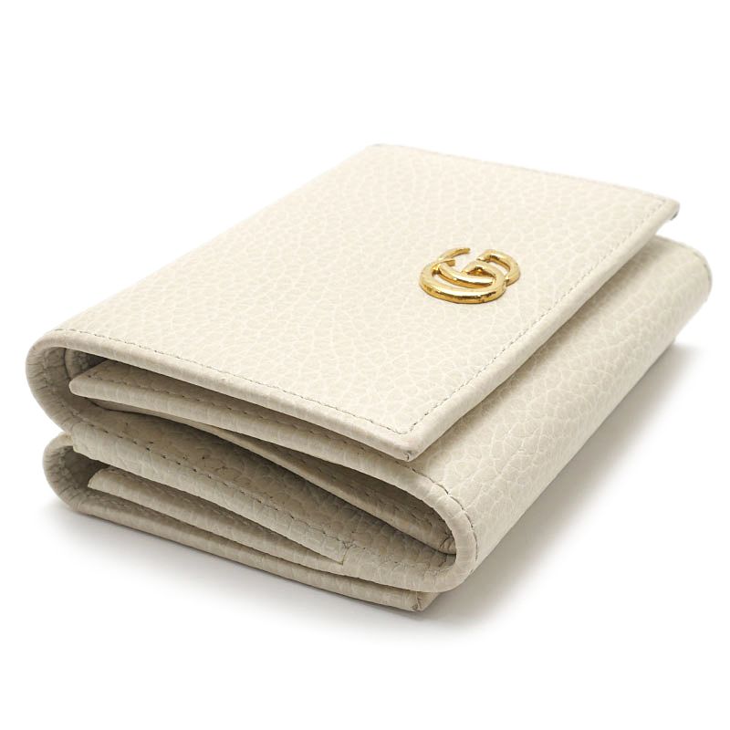Gucci Marmont Compact Wallet White Leather — view 2