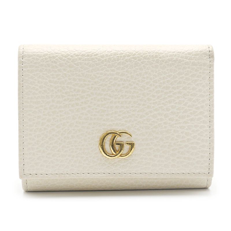 Gucci Marmont Compact Wallet White Leather