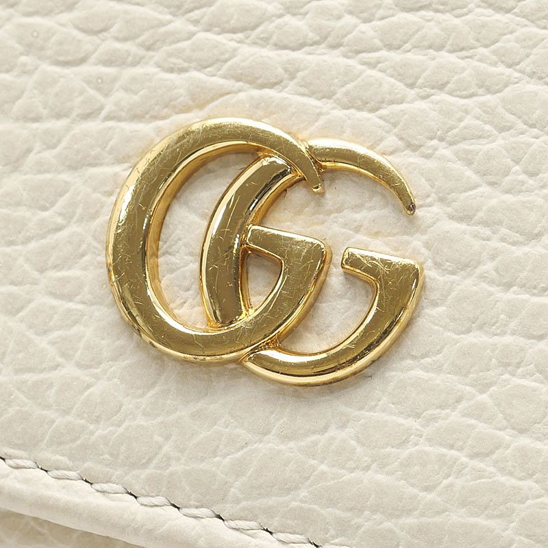 Gucci Marmont Compact Wallet White Leather — view 4