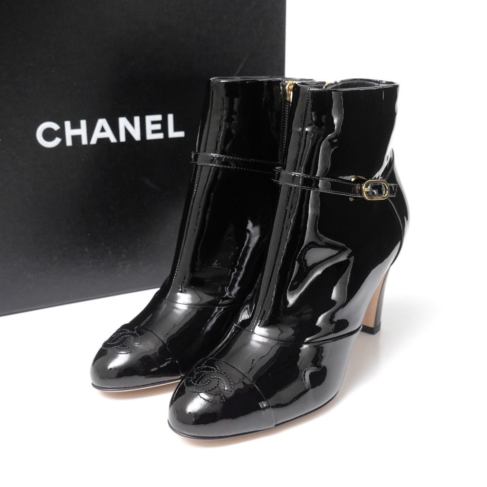Chanel Booties 37 C 16c CC Logo CC Enamel Short Boots