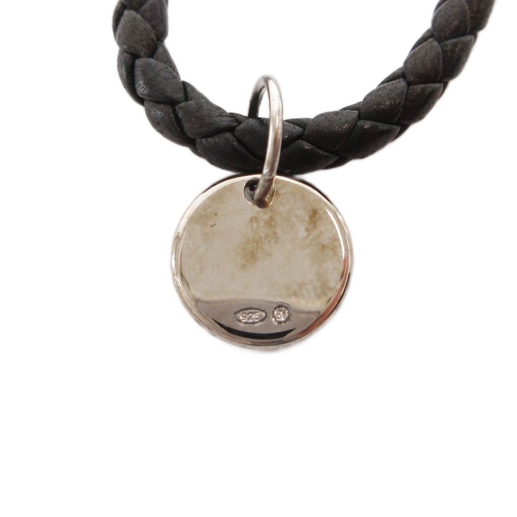 Bottega Veneta Key Holder Black Braided Metal Charm SX — view 4