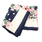 Dior Scarf Pocket Square Navy Multicolor Floral Pattern Polka Dot SX — view 3