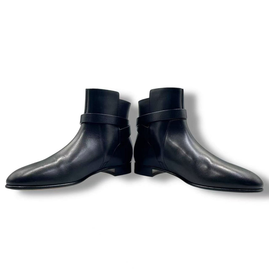 Hermes Short Boots Shoes Leather Kelly Calfskin Black — view 3