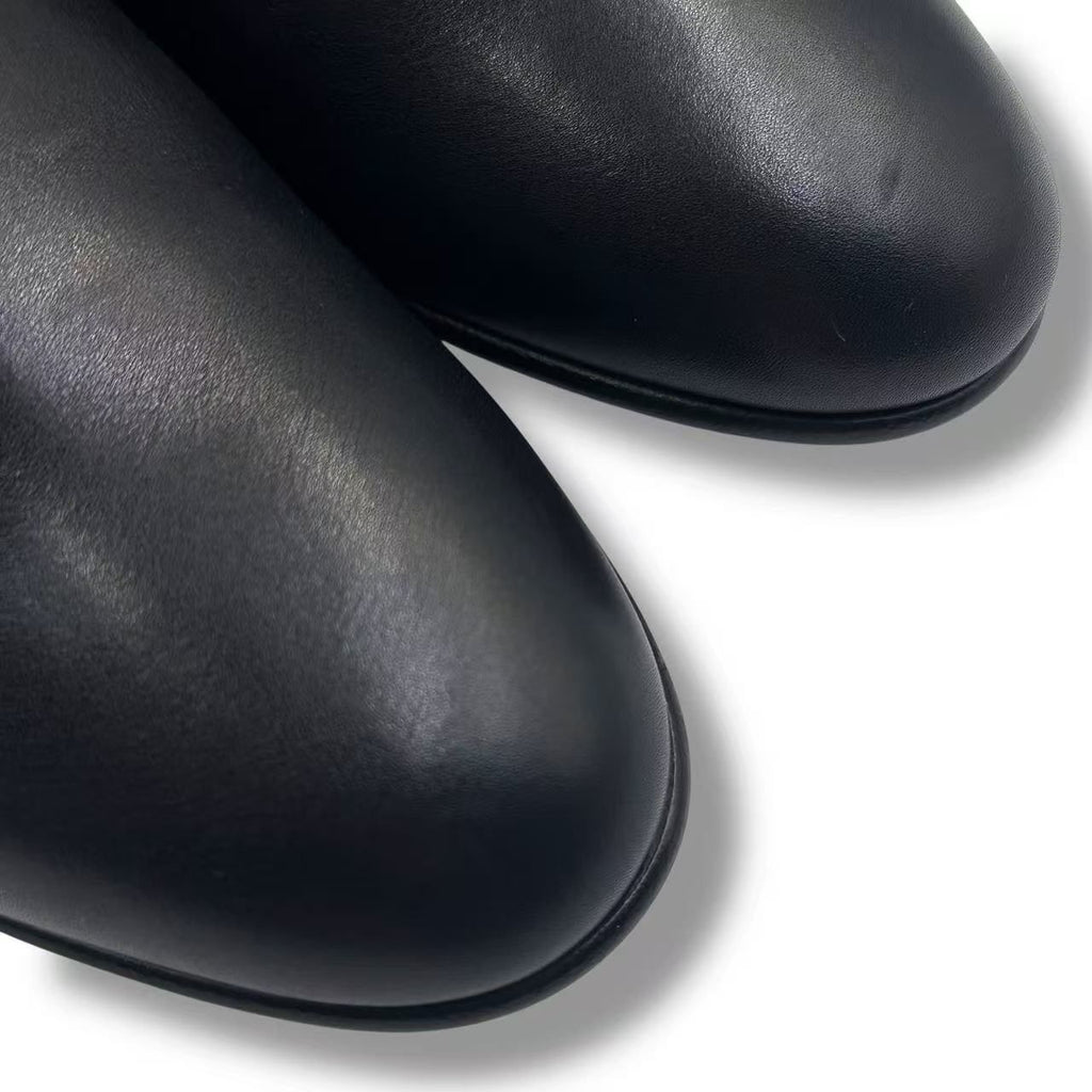 Hermes Short Boots Shoes Leather Kelly Calfskin Black — view 6