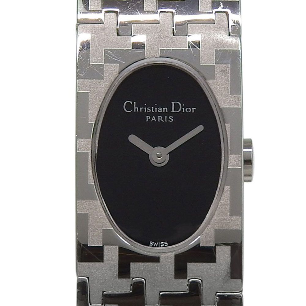 Dior Maris Stainless Steel Quartz Analog Display Black Dial Watch
