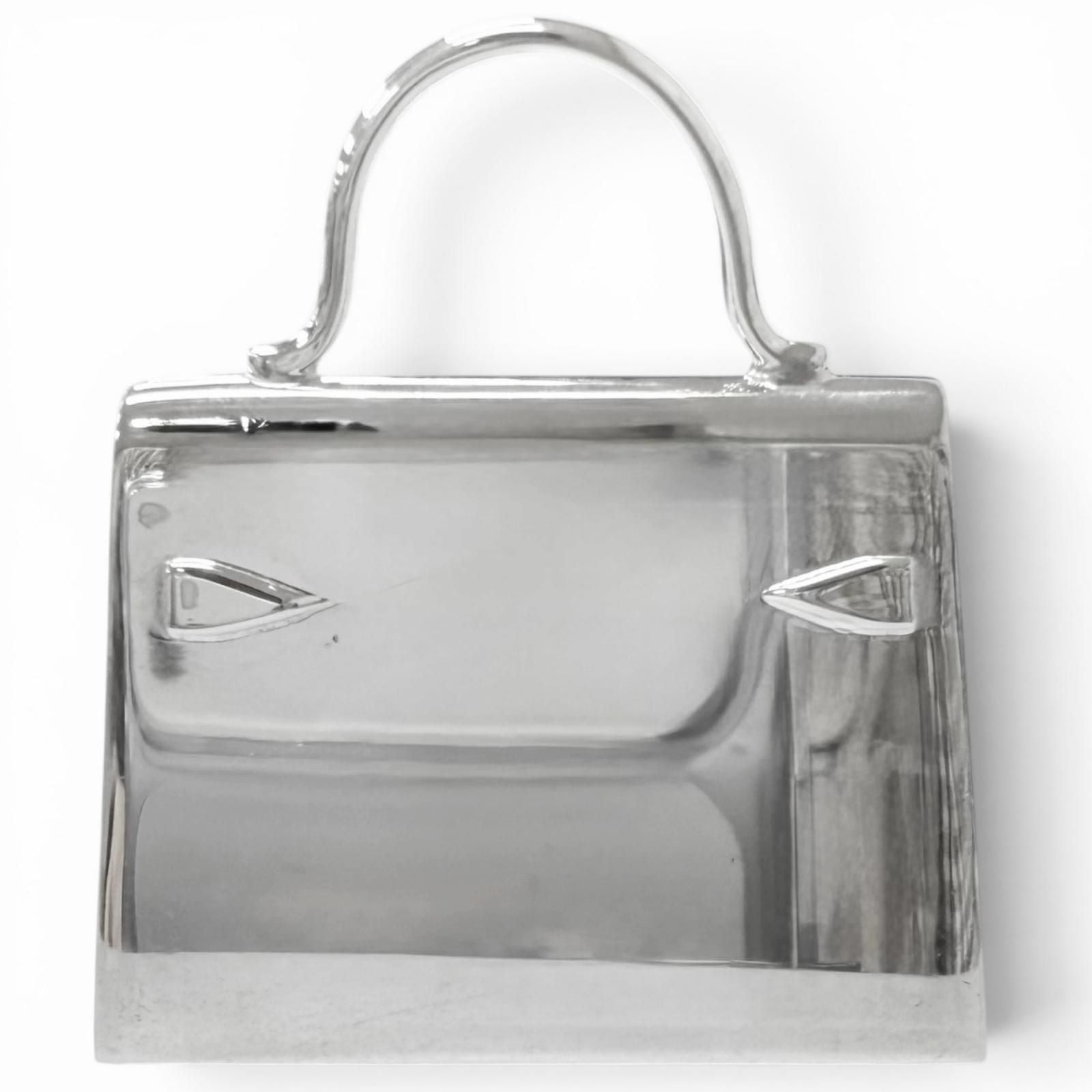 Hermes Vintage Kelly Bag Motif Pirkes Pendant Charm Silver — view 2