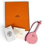 Hermes Petit Assi Leather Guitar Bag Charm Pink Brown — view 2