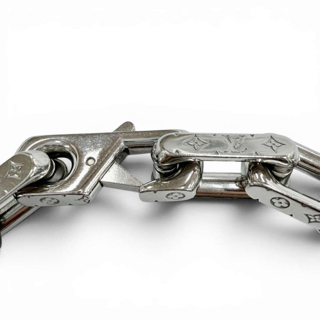 Louis Vuitton Bracelet Monogram Chain Wrist Circumference 19 cm Silver Black — view 6