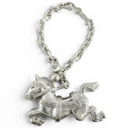 Hermes Cheval Horse Key Holder Bag Charm Silver — view 3