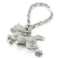 Hermes Cheval Horse Key Holder Bag Charm Silver