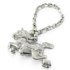 Hermes Cheval Horse Key Holder Bag Charm Silver