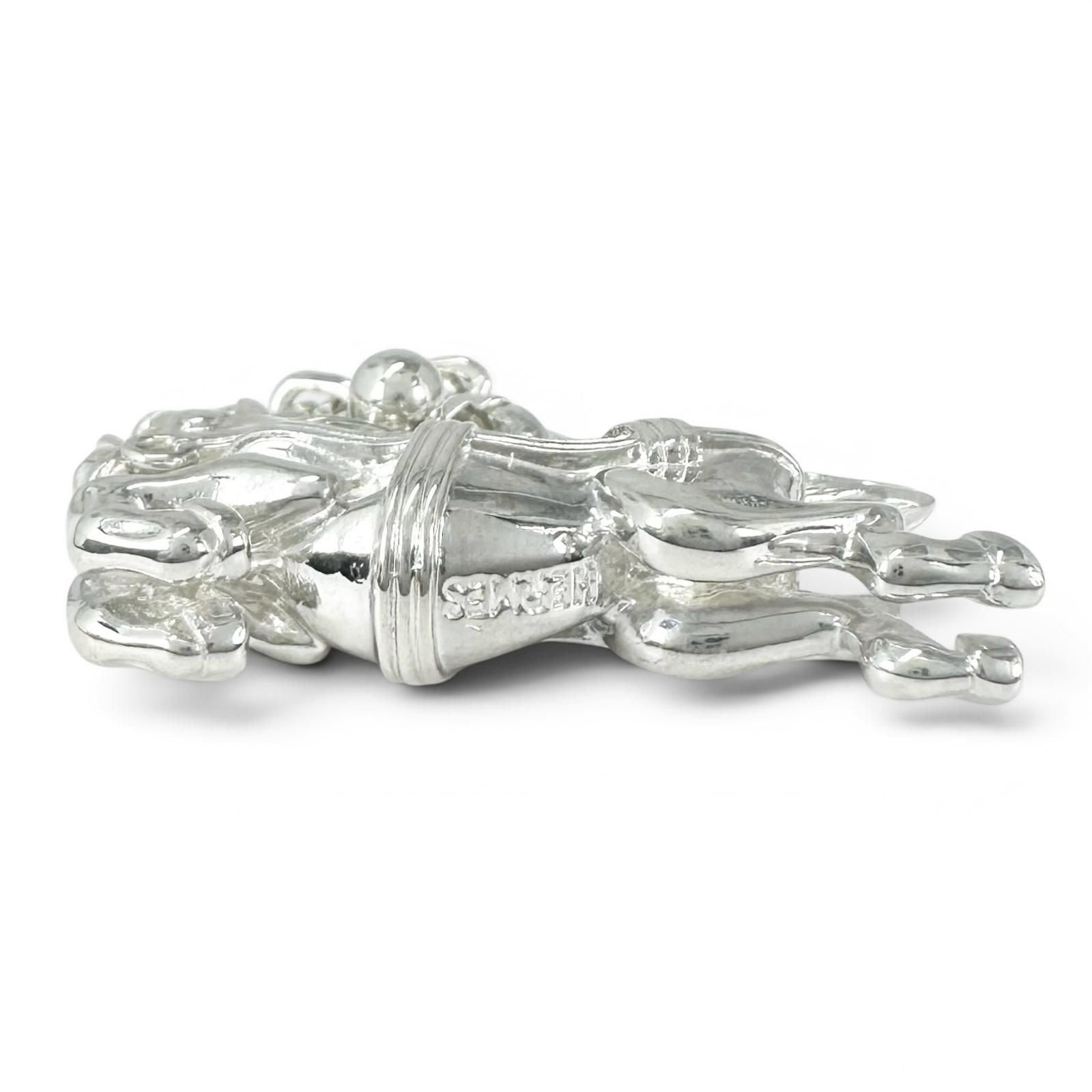 Hermes Cheval Horse Key Holder Bag Charm Silver — view 4