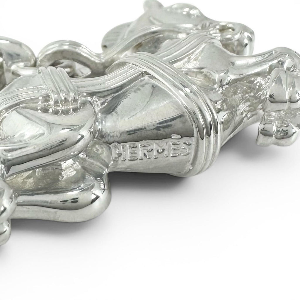 Hermes Cheval Horse Key Holder Bag Charm Silver — view 7