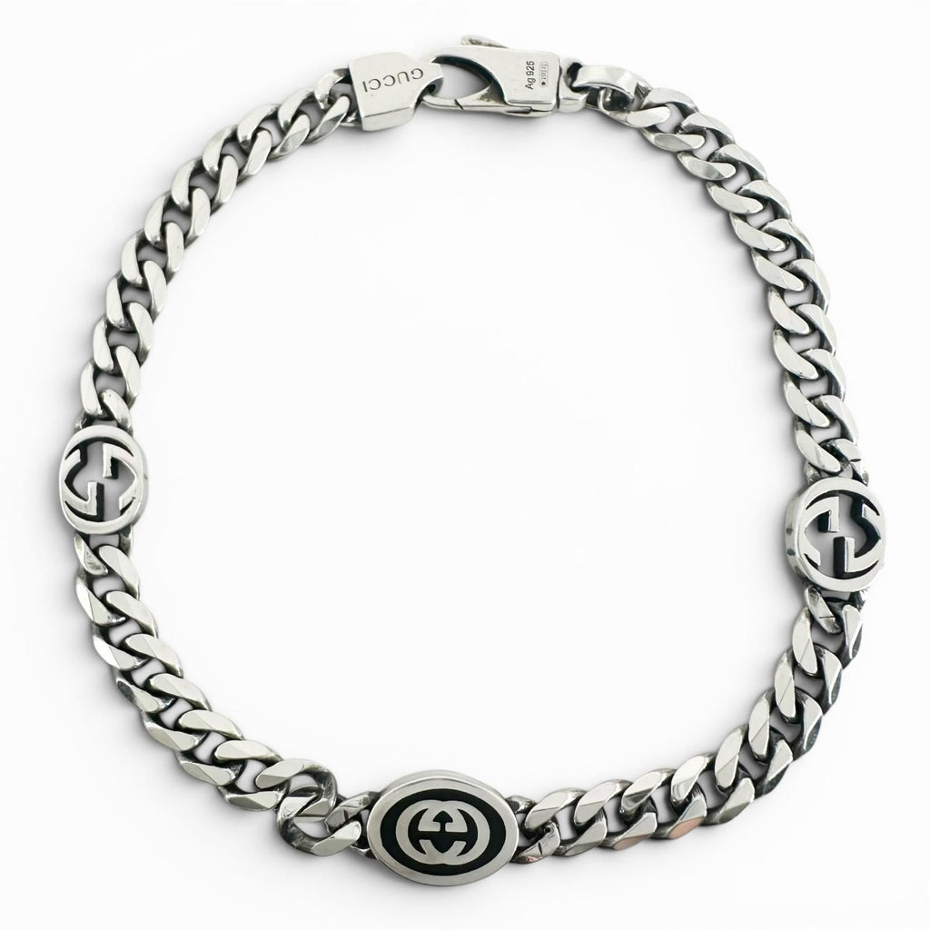 Gucci Interlocking Chain Bracelet Silver 17 cm — view 3