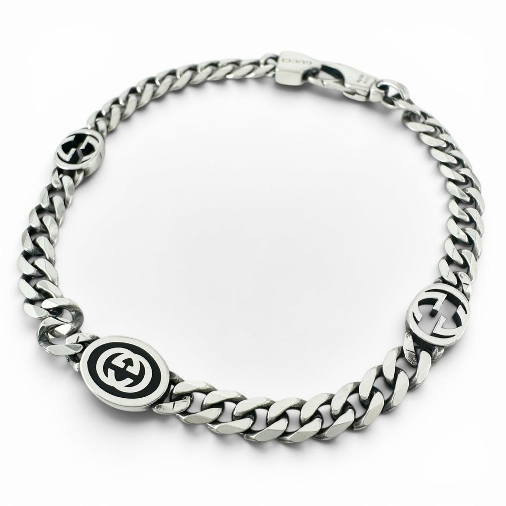 Gucci Interlocking Chain Bracelet Silver 17 cm