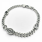 Gucci Interlocking Chain Bracelet Silver 17 cm