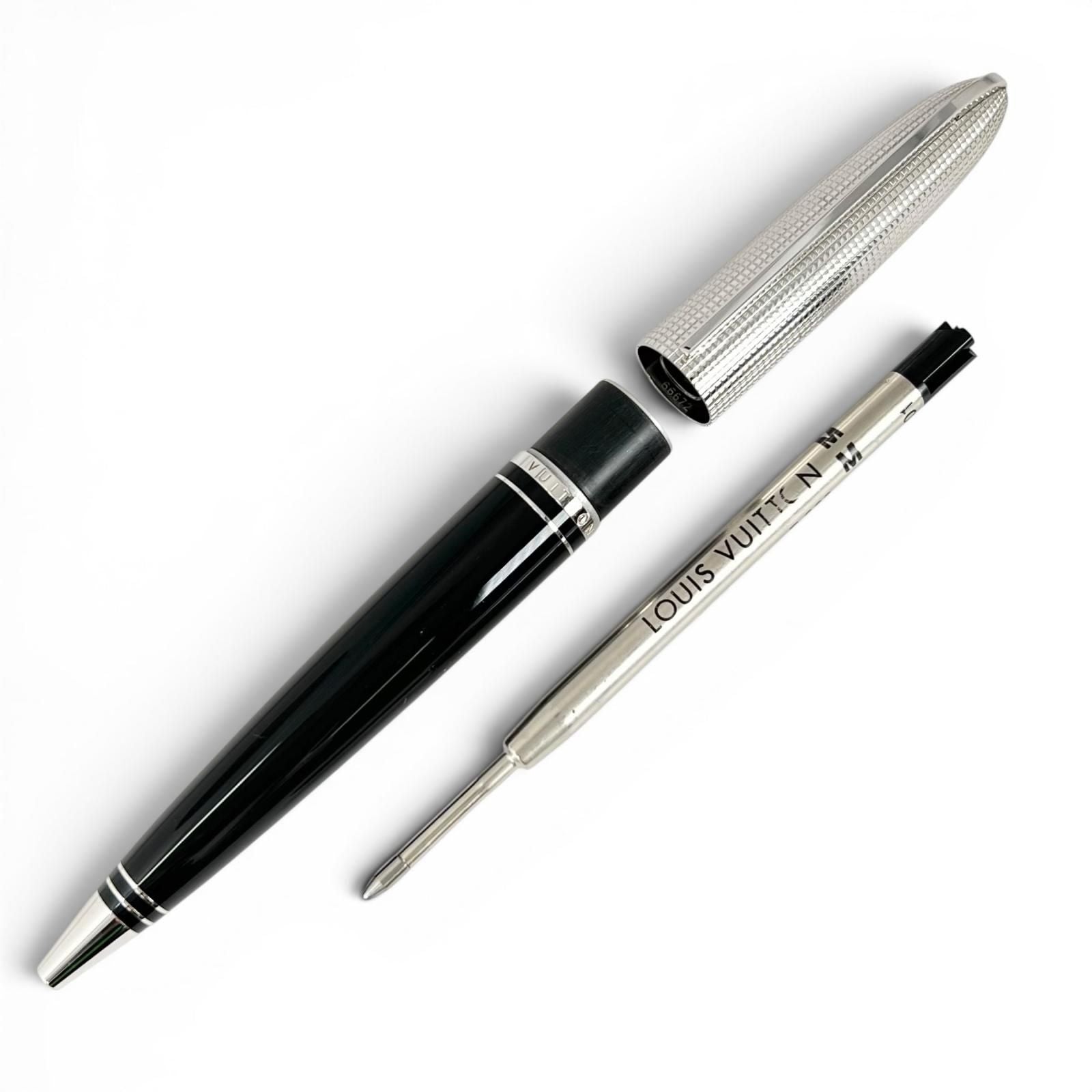 Louis Vuitton Dog Lacquer Twist Ballpoint Pen Black Silver — view 2
