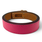 Hermes Kelly Double Tour Chevre Gold Bracelet Pink T2 — view 5