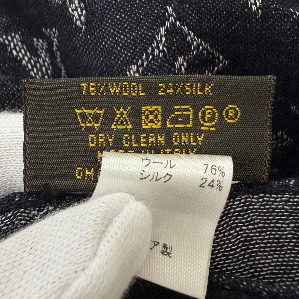 Louis Vuitton Etole Monogram Silk Blend Large Shawl Scarf Black — view 7