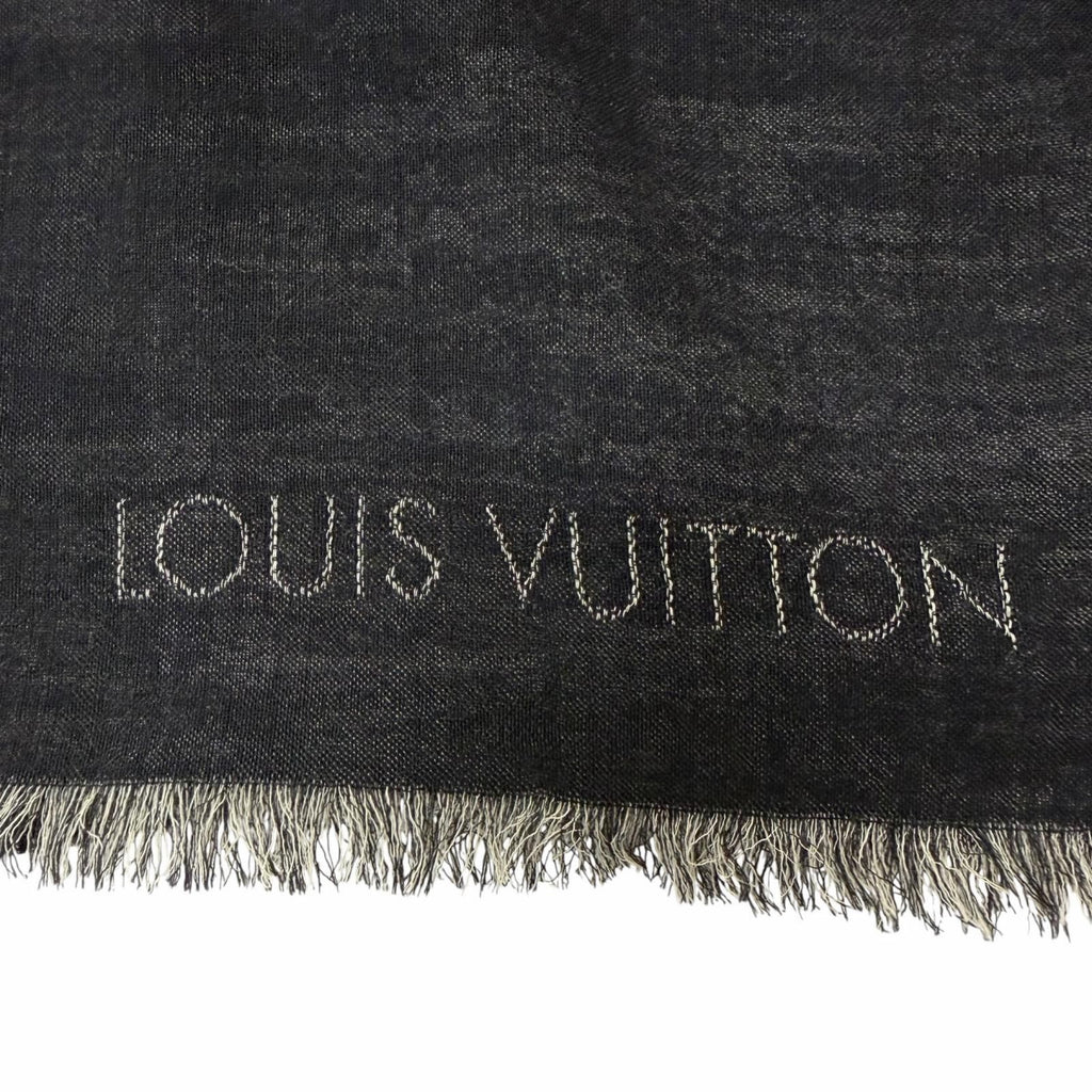 Louis Vuitton Etole Monogram Silk Blend Large Shawl Scarf Black — view 5
