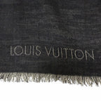 Louis Vuitton Etole Monogram Silk Blend Large Shawl Scarf Black — view 5