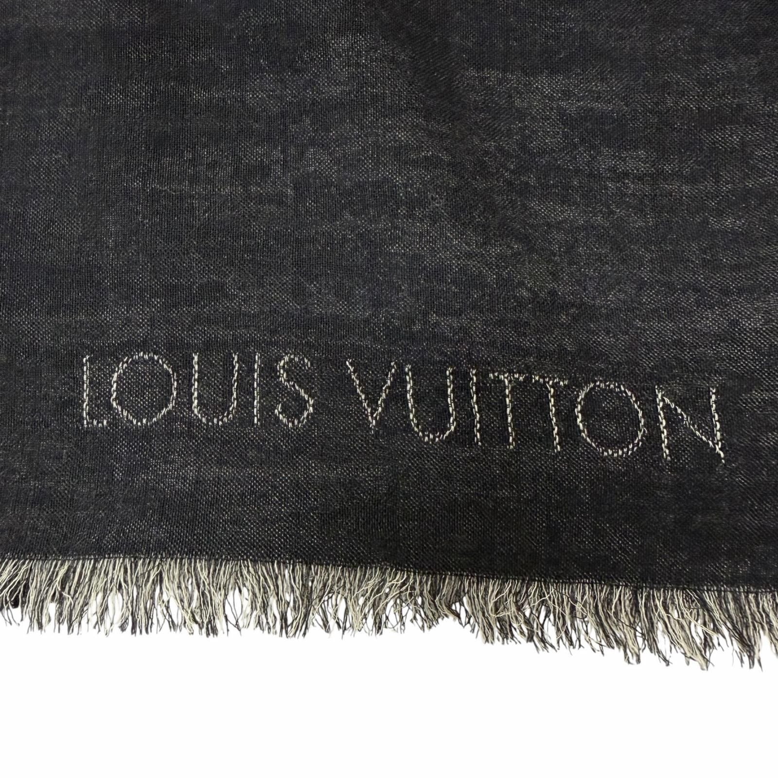 Louis Vuitton Etole Monogram Silk Blend Large Shawl Scarf Black — view 5