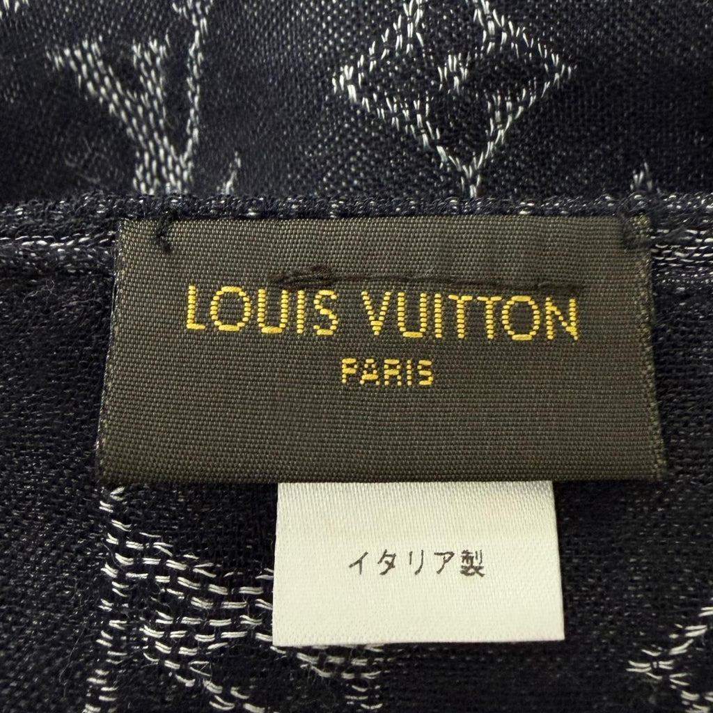 Louis Vuitton Etole Monogram Silk Blend Large Shawl Scarf Black — view 6