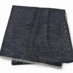 Louis Vuitton Etole Monogram Silk Blend Large Shawl Scarf Black