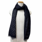 Louis Vuitton Etole Monogram Silk Blend Large Shawl Scarf Black — view 2