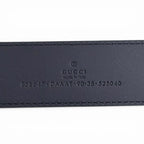 Gucci Daaat Web Detail Buckle Leather Belt Navy Silver 90 Recommended — view 8