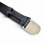 Gucci Daaat Web Detail Buckle Leather Belt Navy Silver 90 Recommended — view 6