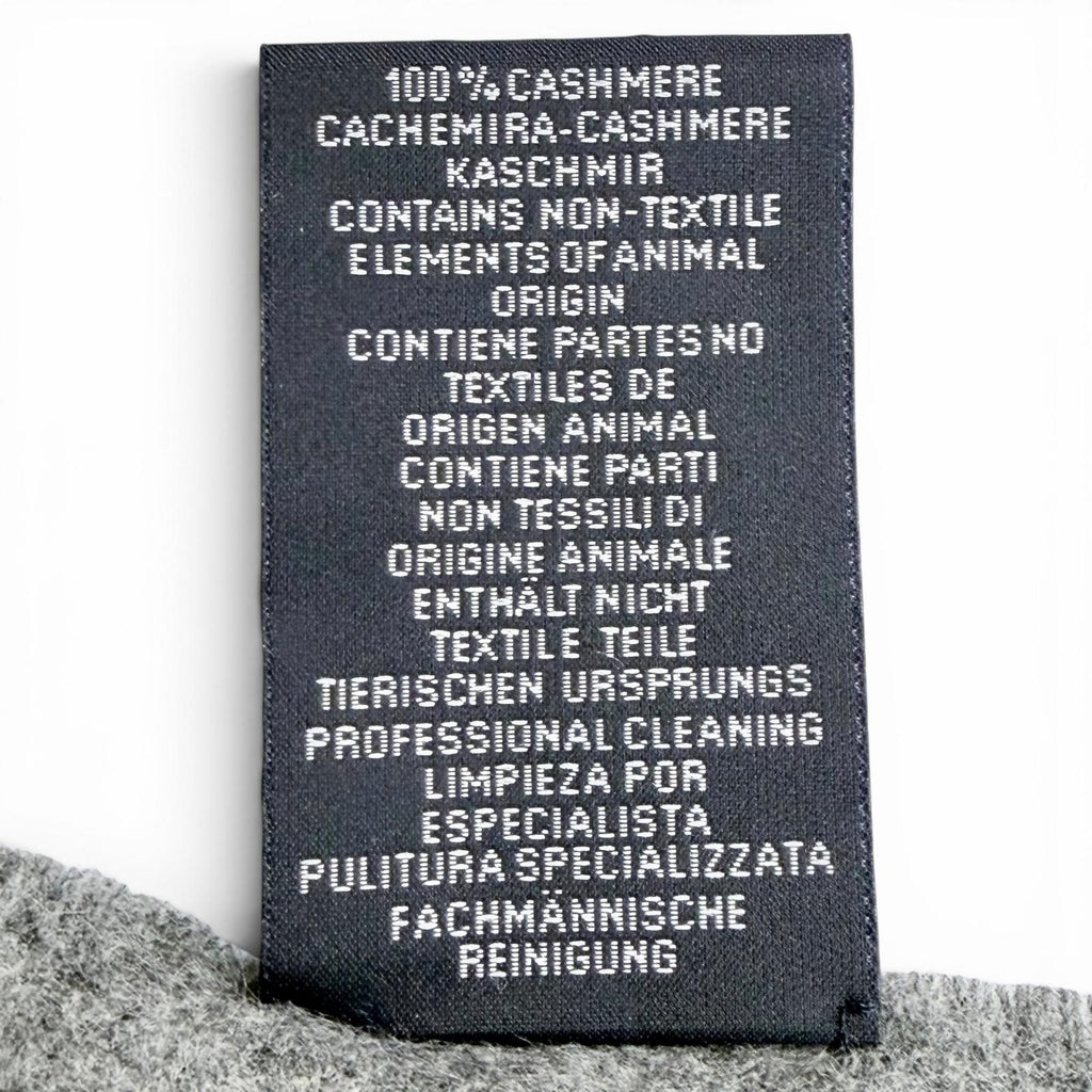 Hermes Velki Love Cashmere Logo Leather Patch Large Shawl Scarf Gray — view 8