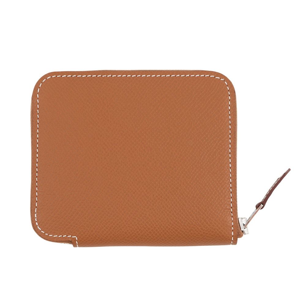 Hermes Coin Case Azap Compact Silk in Gold Cassis Silver Epsom — view 3
