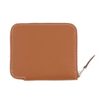 Hermes Coin Case Azap Compact Silk in Gold Cassis Silver Epsom — view 3