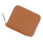 Hermes Coin Case Azap Compact Silk in Gold Cassis Silver Epsom