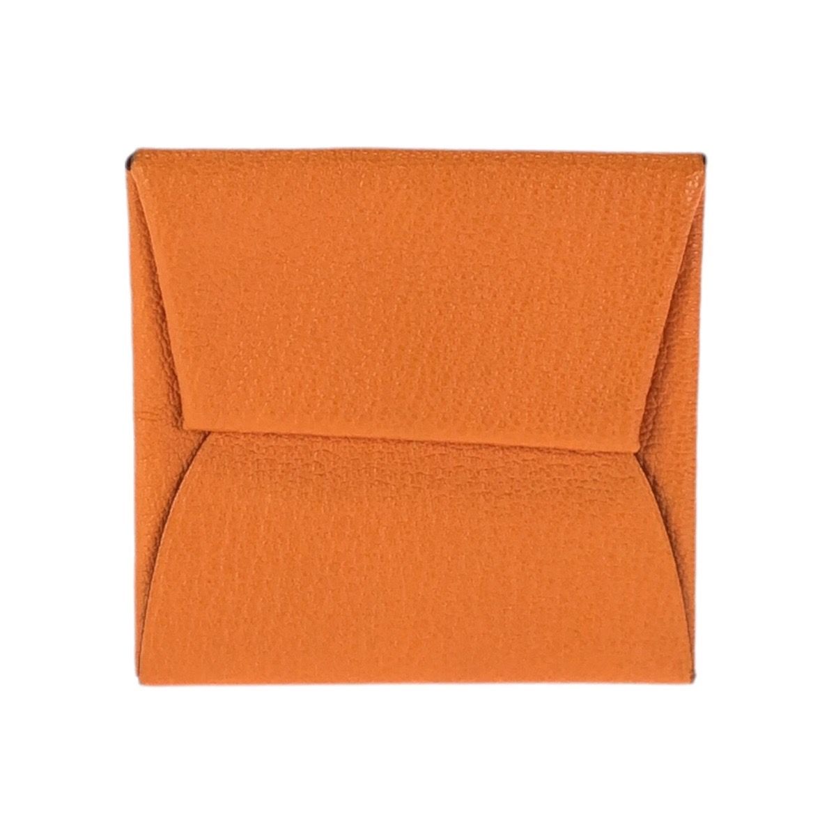 Hermes Bastia Orange Silver Chevre Coin Purse — view 2