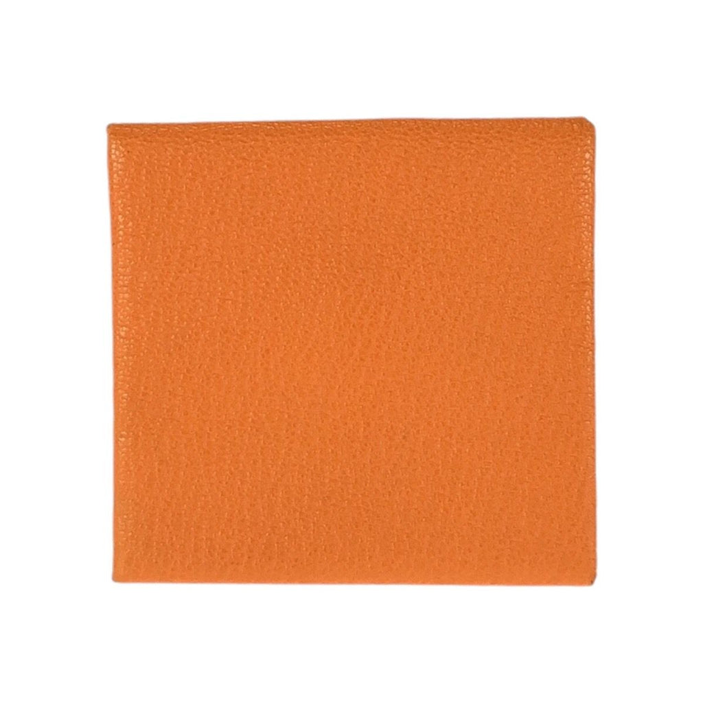 Hermes Bastia Orange Silver Chevre Coin Purse