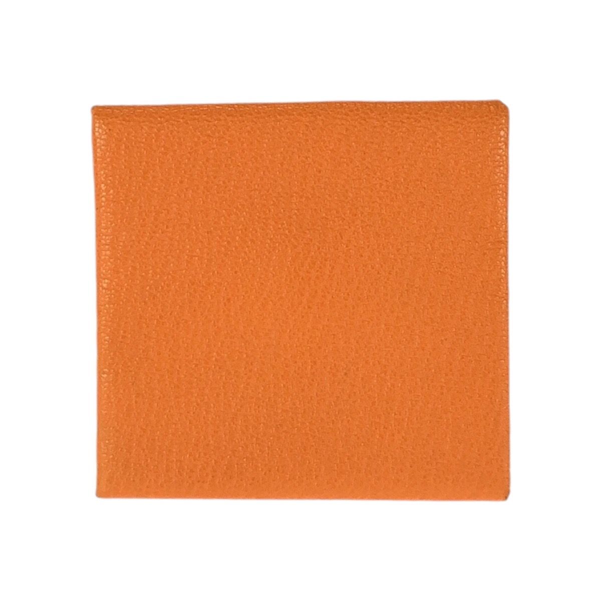 Hermes Bastia Orange Silver Chevre Coin Purse