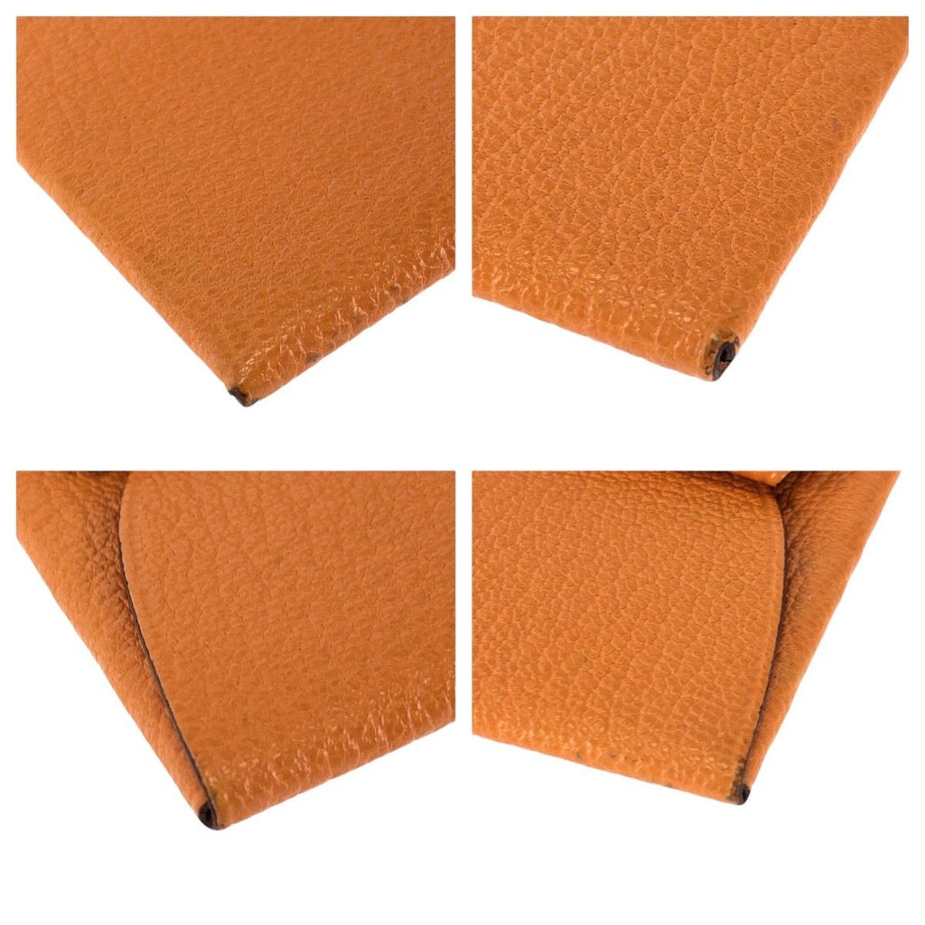 Hermes Bastia Orange Silver Chevre Coin Purse — view 3