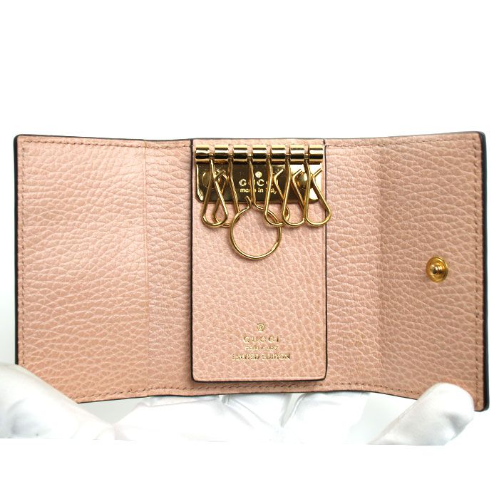 Gucci Double Bicolor Key Case Dusty Pink Key Holder — view 4