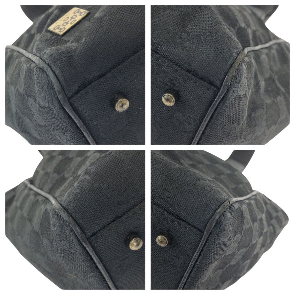 Gucci Horsebit Black Gold GG Canvas Leather Tote — view 3