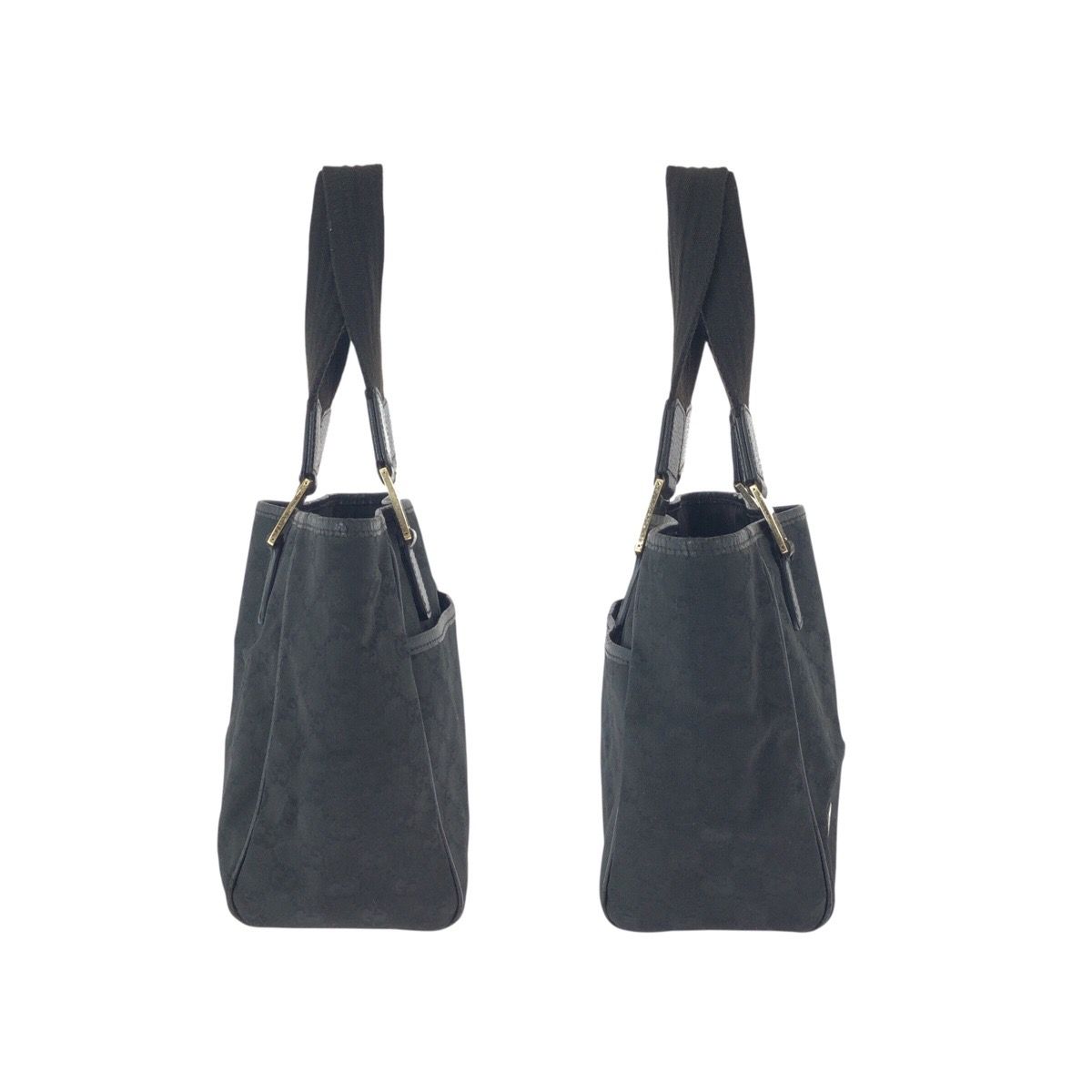 Gucci Horsebit Black Gold GG Canvas Leather Tote — view 8