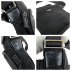 Prada Tessuto Black Silver Nylon Shoulder Bag Pochette — view 5