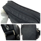 Prada Tessuto Black Silver Nylon Shoulder Bag Pochette — view 6