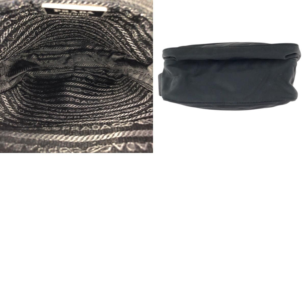 Prada Tessuto Black Silver Nylon Shoulder Bag Pochette — view 9