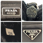 Prada Tessuto Black Silver Nylon Shoulder Bag Pochette — view 4