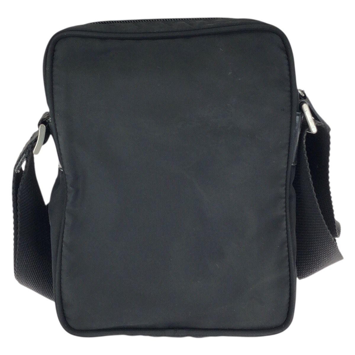 Prada Tessuto Black Silver Nylon Shoulder Bag Pochette — view 2